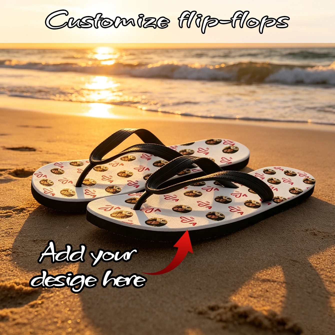 Customized Fun Men's and Women's Flip Flops Gifts  TEXT Flip Flops Gifts Brides Wedding Gifts