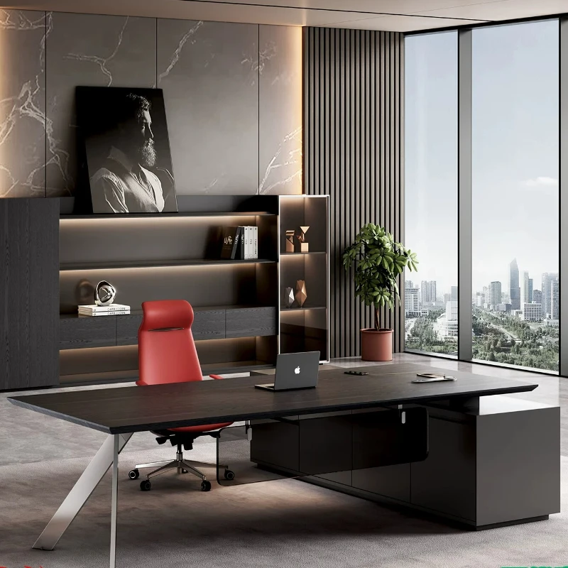 Nordic Aesthetic Office Desk Modern Computer Design European Office Desk Executive Minimalist Mesas Escritorio Trendy Furniture