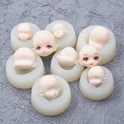 Elf silicone version face face mold ultra-light clay soft pottery face mold silicone fairy ears