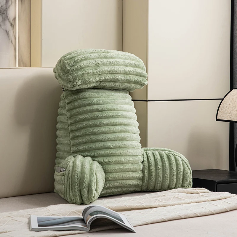 Single cushion thickened French fries fleece bedside backrest waist cushion removable and washable