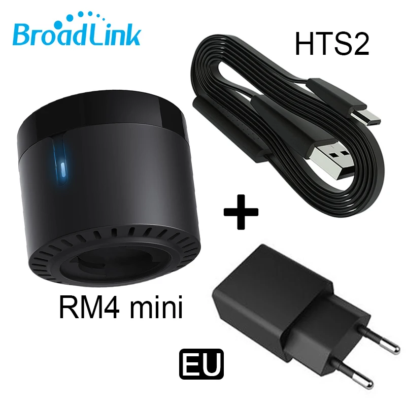 BroadLink RM4 ミニスマートユニバーサル IR リモートコントロールスイッチ HTS2 温度湿度センサーは Alexa および Google Home で動作します