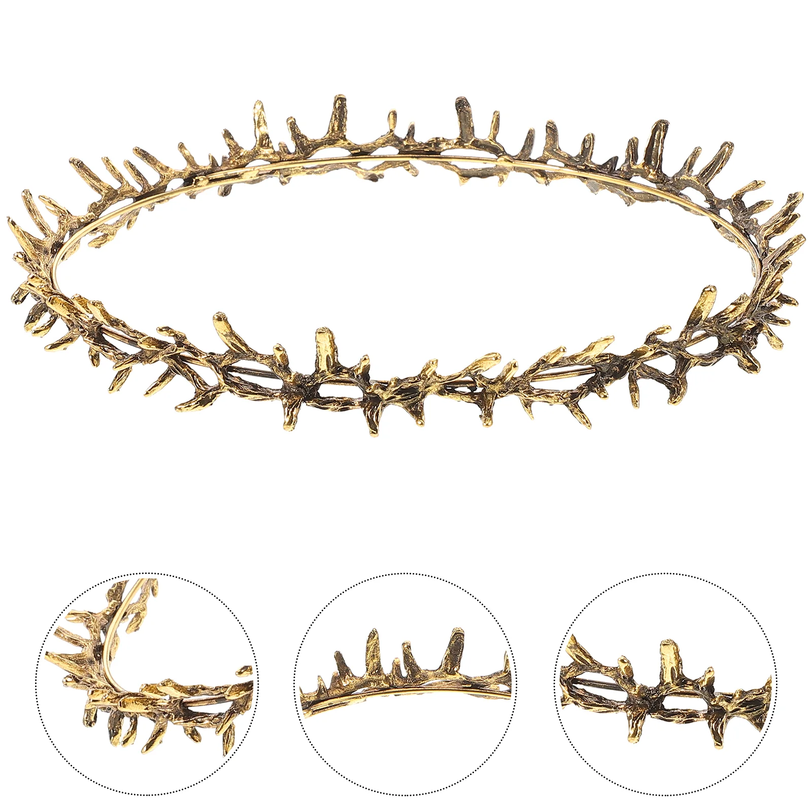 Crown of Thorns Barbed Wire Bracelet Women Elf Accessories Headpiece Metal Crowns for Miss