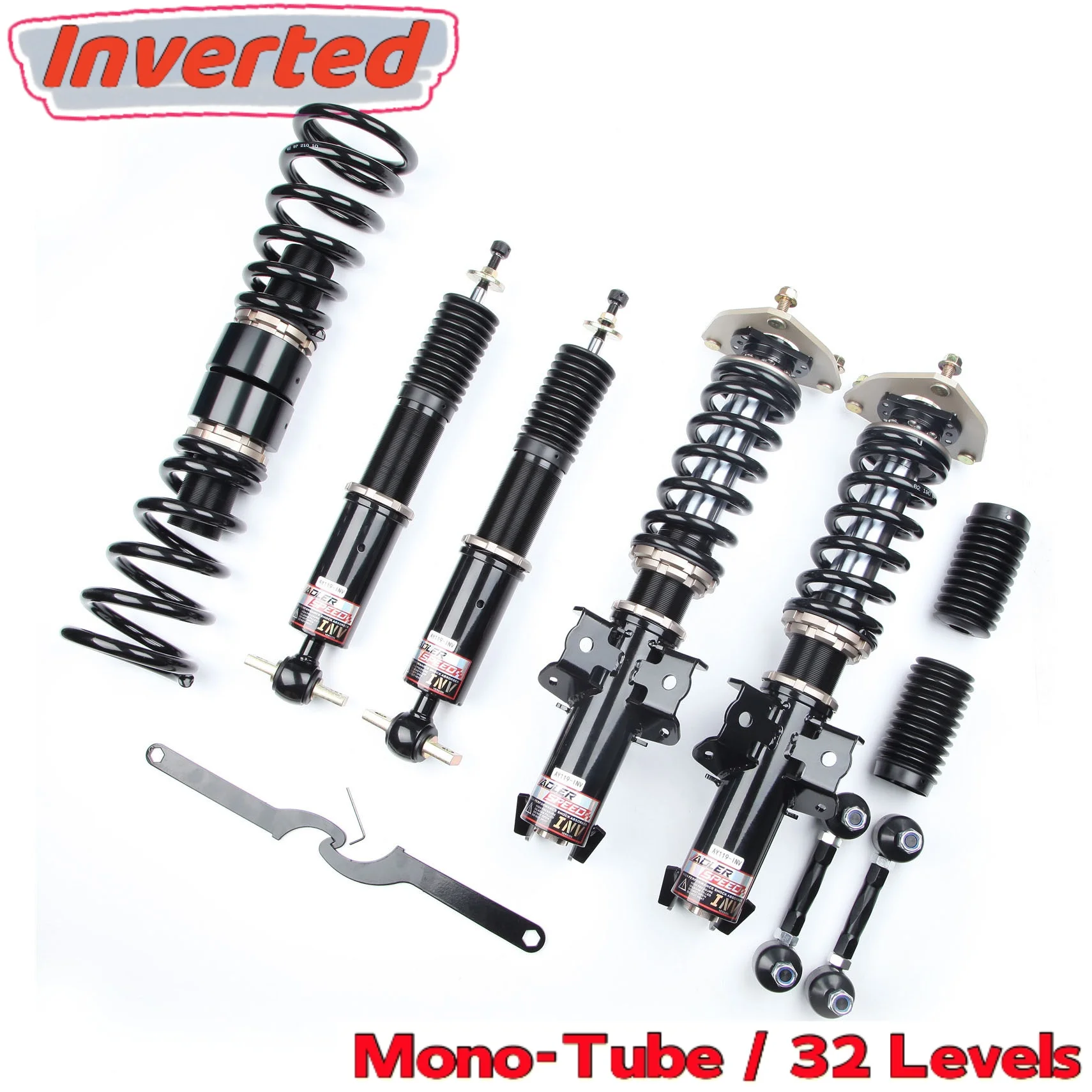 

ADLERSPEED 32 Level Mono Coilovers Kit Inverted Struts For Ford Mustang 15-21 Ecoboost GT V6 V8