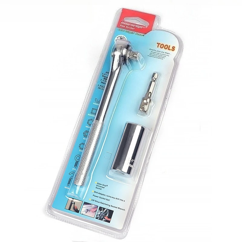 Socket Wrench Set, 7mm-19mm (1/4