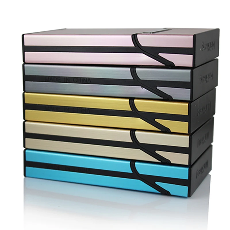 Ultradünnes, modisches, kreatives Zigarettenetui, schlankes Metall-Zigarettenetui, Aluminium-Geschenkbox, Zigarettenhalter für Damen – Detail 2