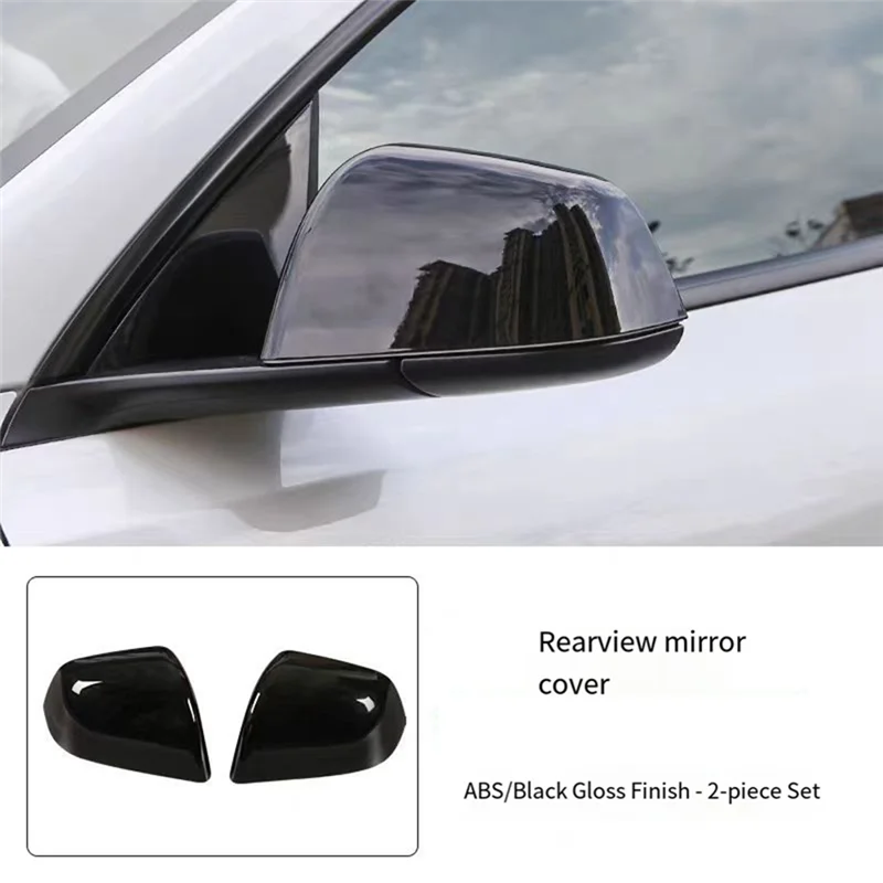 

Mirror Cap Decoration For Tesla Model Y 2021 Rearview Mirror Cover Side Mirror Cover Car Gloss Black