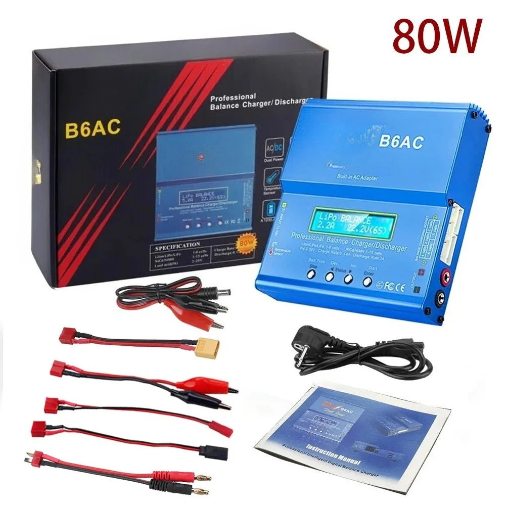 

B6 AC RC Battery Charger 80W 6A Balance Charger for Li-ion LiFe Nimh Nicd PB Lipo Battery Balance Charger Discharger