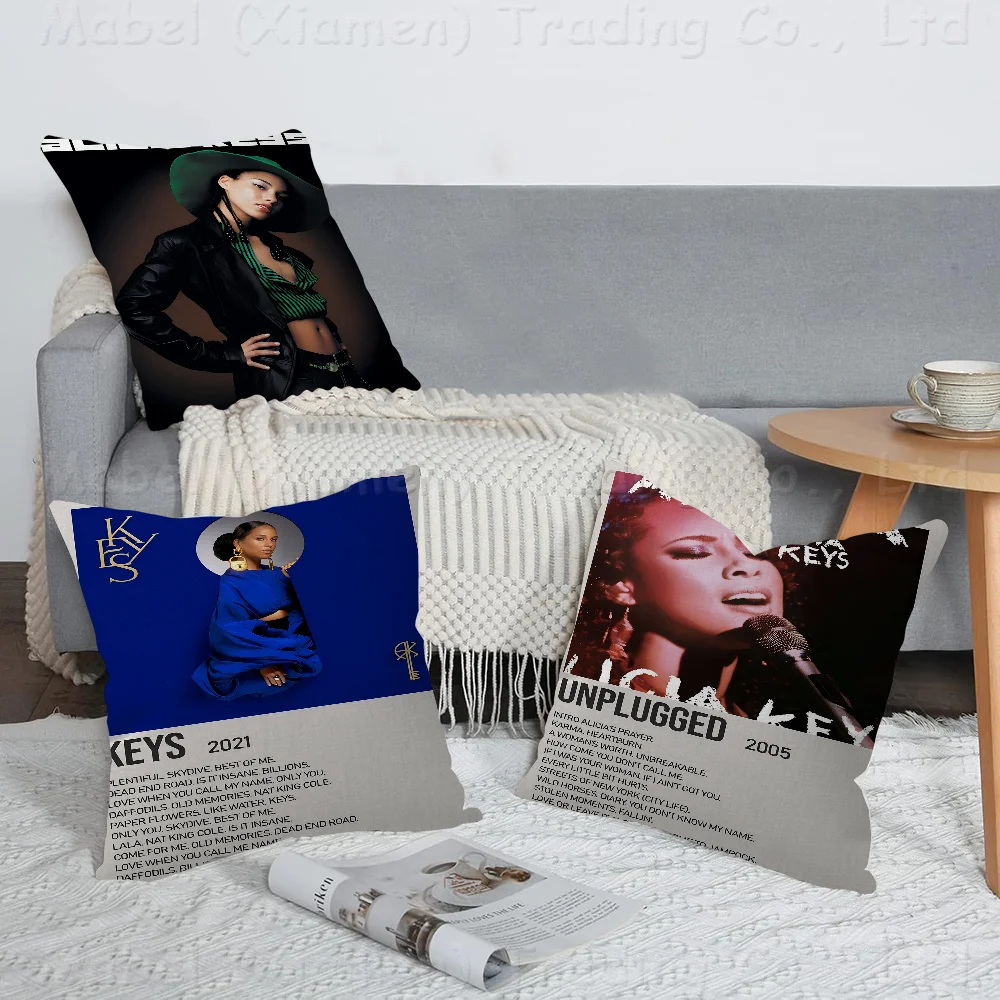 

Alicia Keys Singer Pillow Cover For Bedroom Room And Living Room Sofa Decorative Cushion Cover