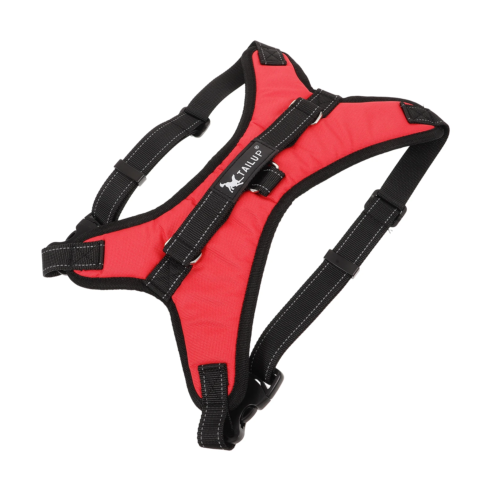 

Durable Mesh Dog Harness for Medium Large Dogs Comfortable Chest Control Red L Size Easy Buckle Pet Collar Leash