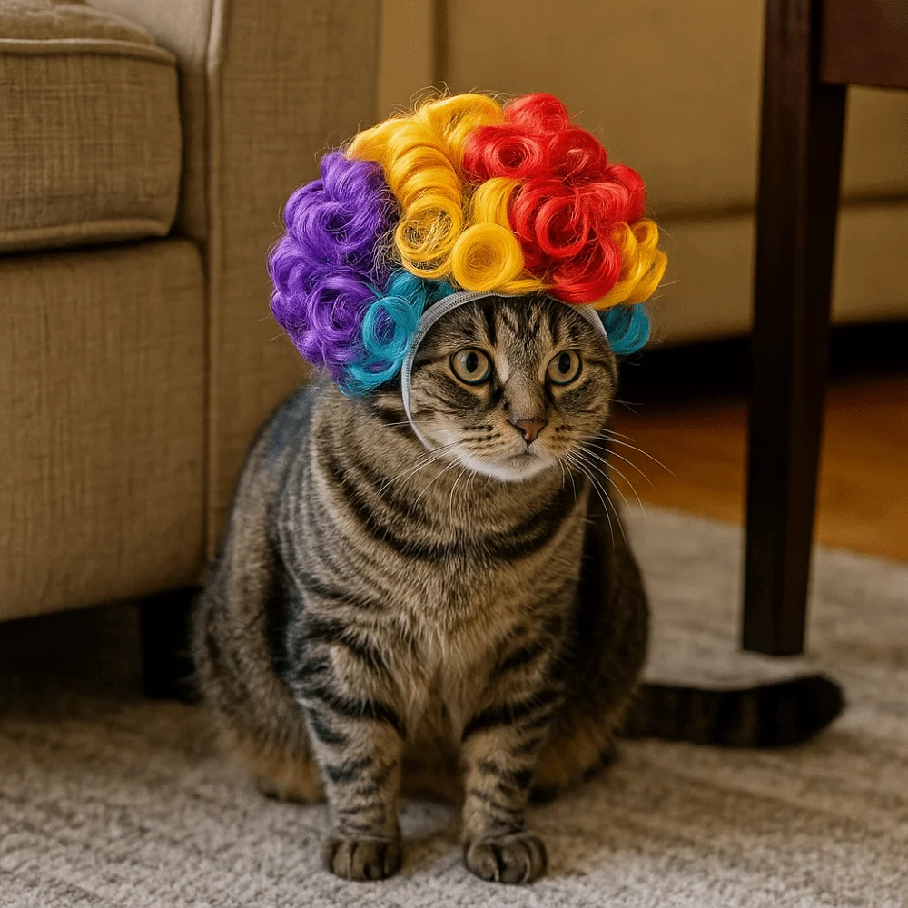 Kolorowa Peruka Kostiumowa dla Zwierząt Urocza Śliczna Peruka Cosplay dla Zwierząt Regulowana Dekoracyjna Falowana Kręcona Peruka dla Zwierząt na Imprezę Przebranie