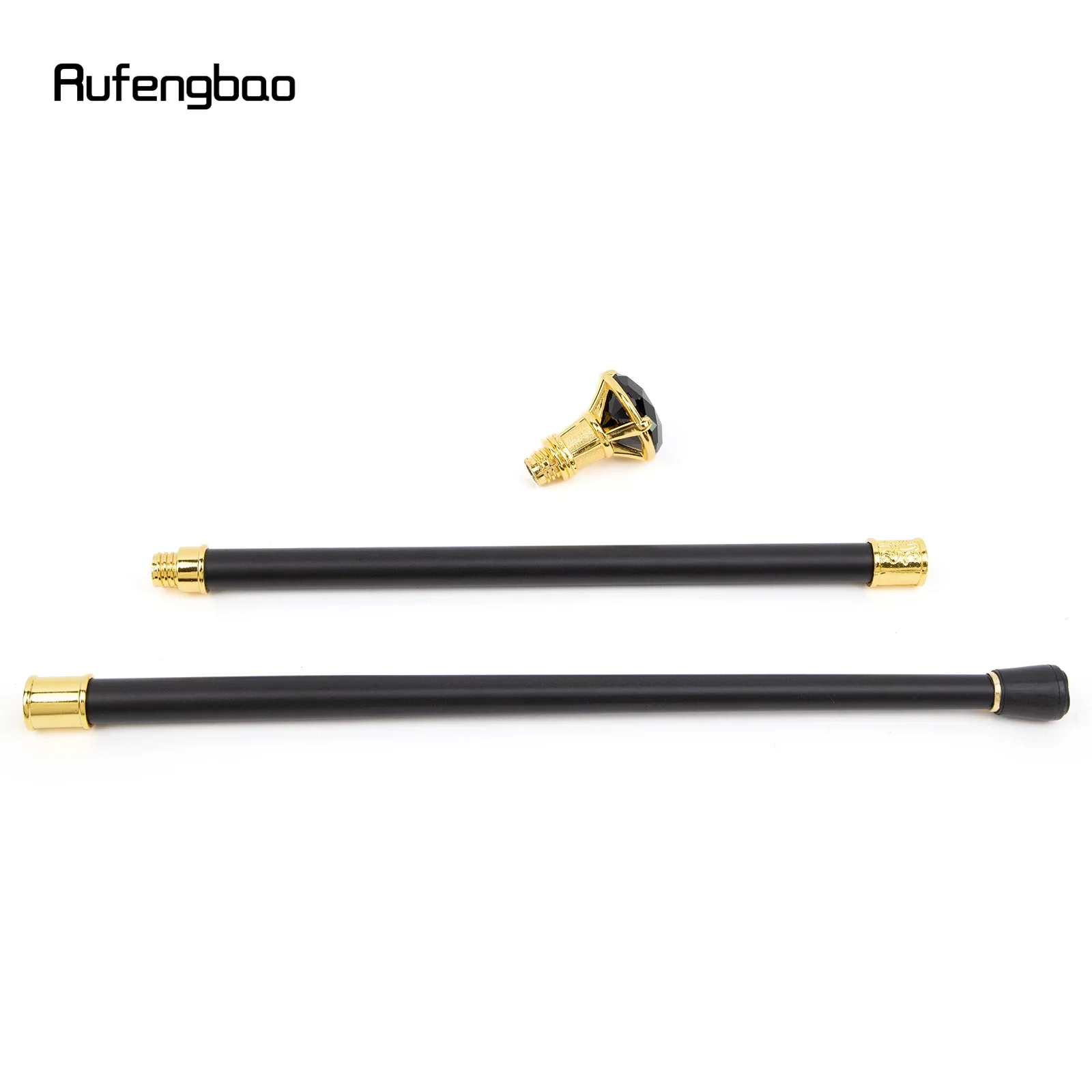 Black Diamond Type Golden Walking Cane Fashion Decorative Walking Stick Gentleman Elegant Cosplay Cane Knob Crosier 93cm