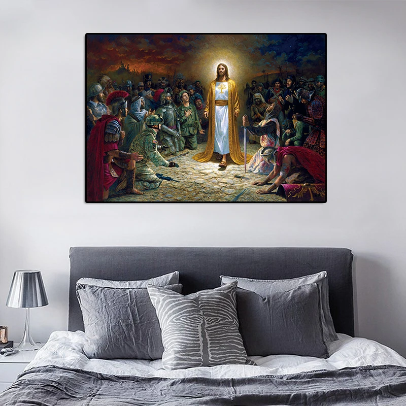 Jesus Christ Rescue World Posters Canvas Painting Prints Wall Art Home Decoration Living Room Gift Decor