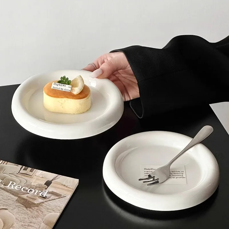 

Современный белый обеденный набор тарелок в японском стиле, элегантные керамические тарелки, обеденные наборы, китайская круглая кухня Vaisselle, кухонная посуда