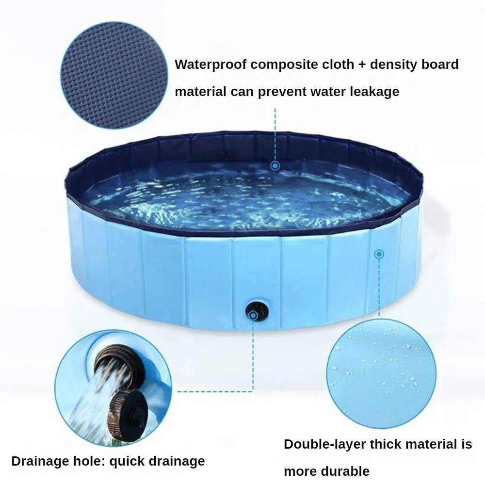 PVC Foldable Dog Swimming Pool Pet Bath Swimming Tub Bathtub Outdoor Indoor Collapsible Bathing Pool for Large Medium Small Pet