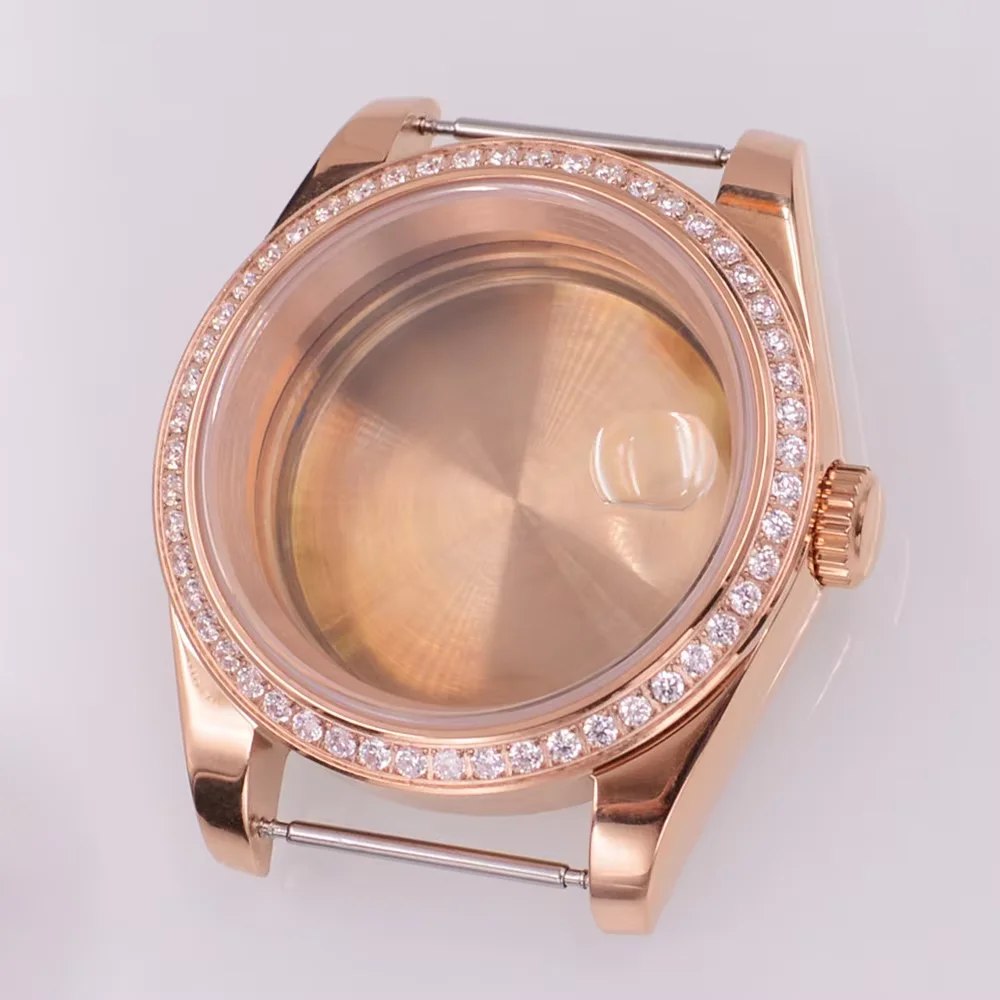 36mm/40mm Rose Gold Watch Case Sapphire Glass Fit NH34 NH35 NH36 PT5000 ETA2824 ST2130 Movement