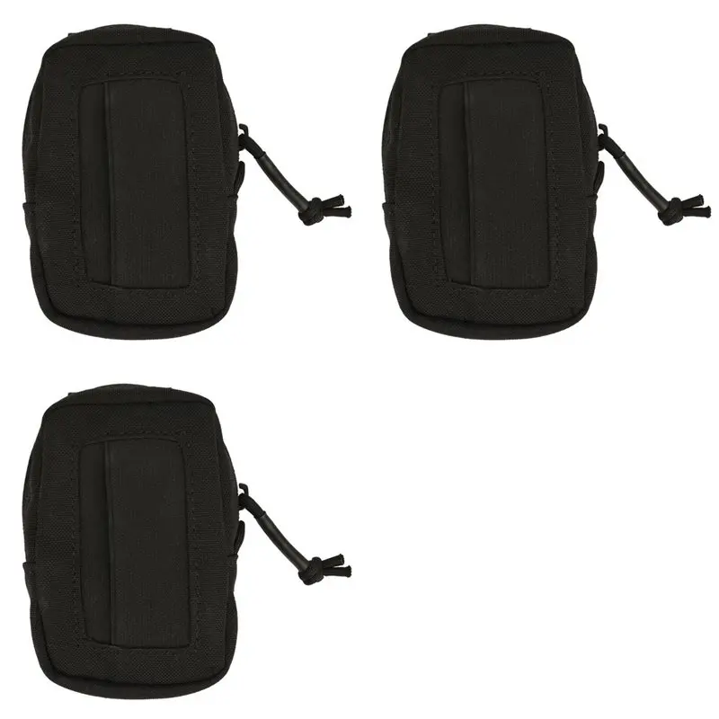 3X Disposable Glove Pouch Overlapping Elastic Flap Zipper Closure EMT Latex Glove Pouch IFAK Organizer Accesories A