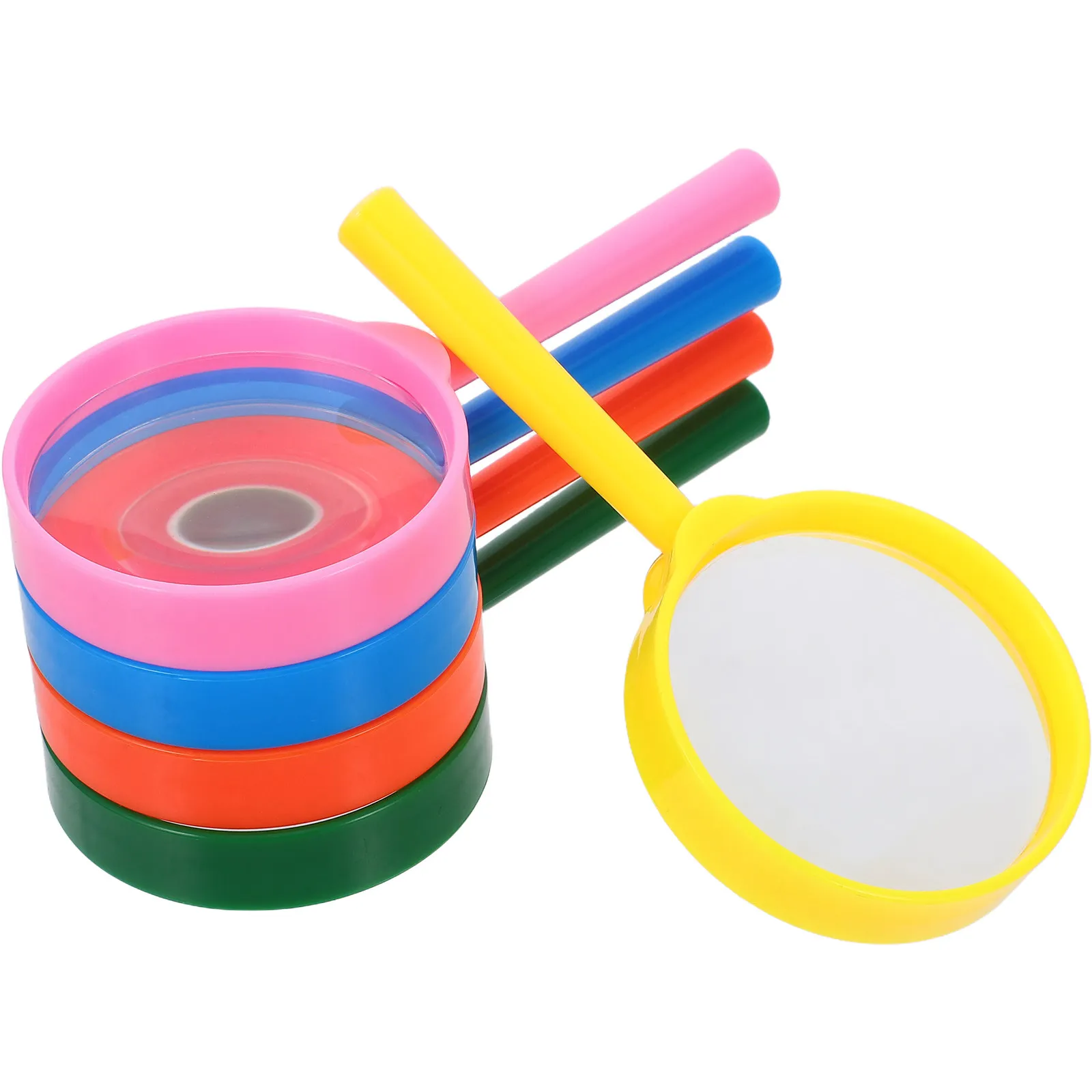 5Pcs 60Mm Kids Handheld Magnifying Glass 3X Hd Plastic Lens for Nature Observation Outdoor Exploration Science Learning Backyard