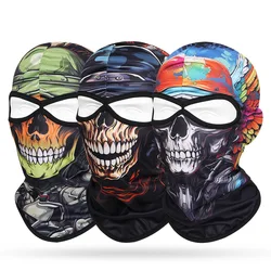 3D Skull Print Men's Balaclava Motorcycle Motocross Ski Snowboard Hat Helmet Liner Biker Neck Warmer Face Cap Cycling Headgear