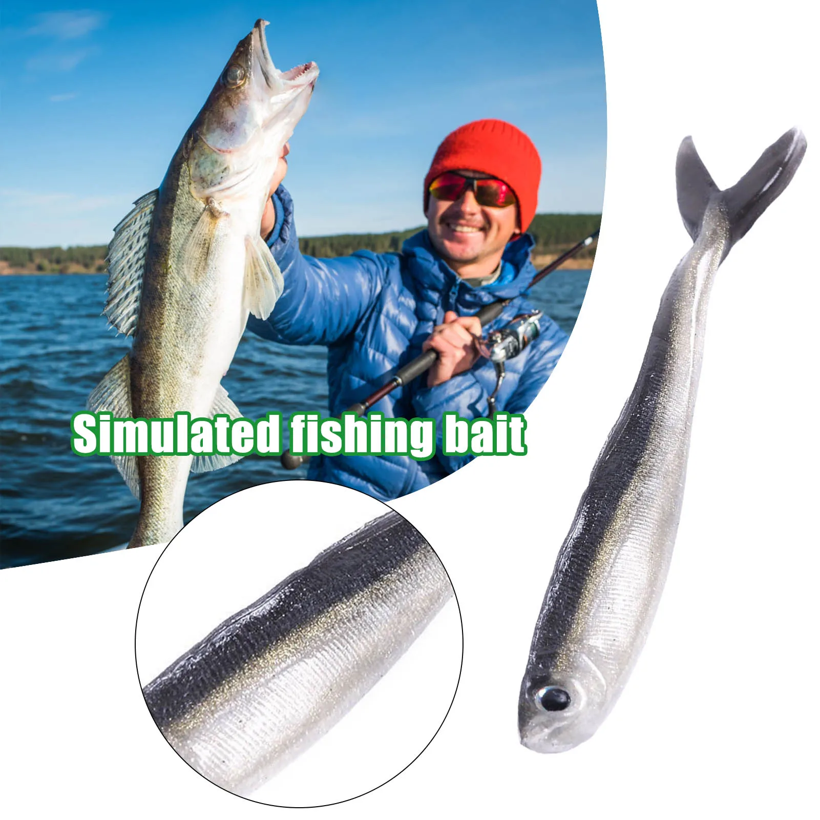 

Silicone Soft Fishing Lures Double Color with Realistic Swimming Posture Design Suitable for Pike Walleye Crappies