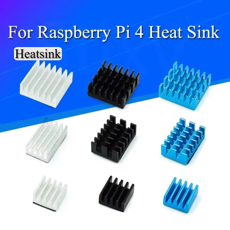 Raspberry Pi 4B Heat Sink 3PCS Lightweight Aluminum Radiator Fast Cooling Accessory for Mini Computer Modification