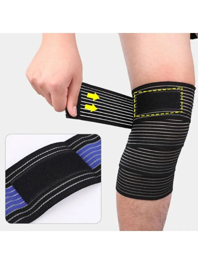 Q39E Stretchy Knee Support Strap 180X8cm Elastic Nylon Spandex Bandage For Running