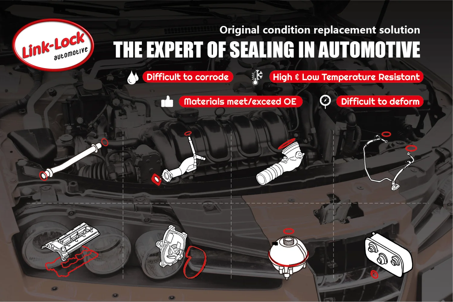 LINK-LOCK® Crankshaft oil seal front Aluminium Timing cover 11148512597 11144751132 For BMW B38