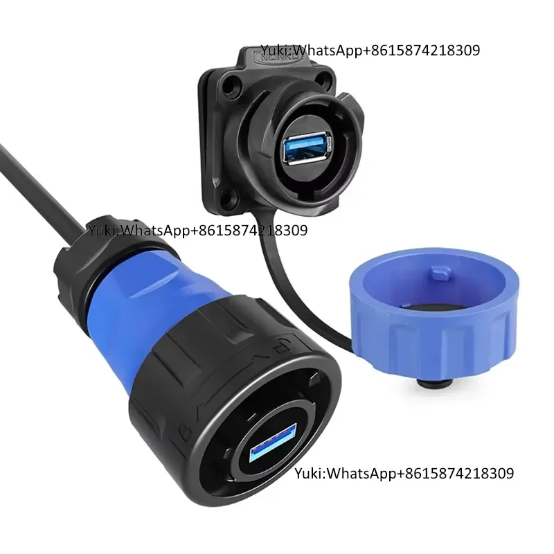 Wholesales YM24 Female Socket Male Plug IP68 Waterproof USB Adapter 3.0 Connector Industrial Joint