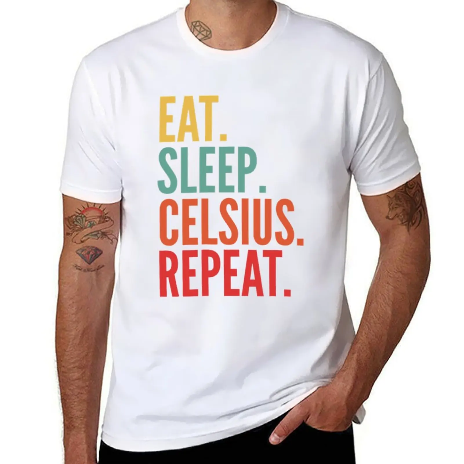 

Celsius Crypto, Eat Sleep Celsius Repeat T-Shirt man graphic t shirt t shirt man cotton T-Shirt