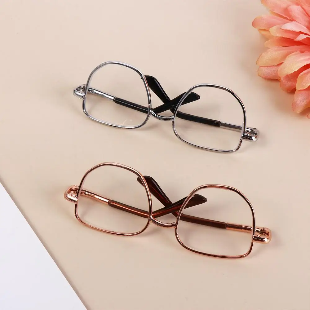

Lovely Preppy Cotton Doll‘s Glasses Soft Silver Cotton Doll Eyeglasses Golden Cartoon Idol Plush Doll Glasses