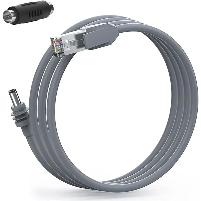 For Starlink Mini Power Cable,1.2M 26AWG, Waterproof Design RJ45 To DC5521 Charging Cable-TCES