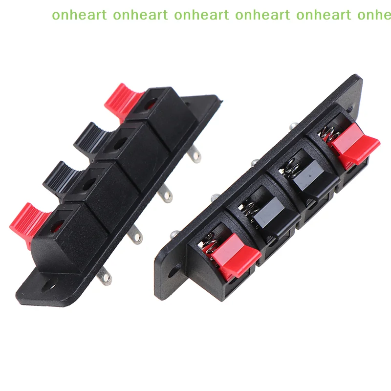 [C]2Pcs 4 Positions Spring Connector Terminal Audio Speaker Terminals Wiring Clip