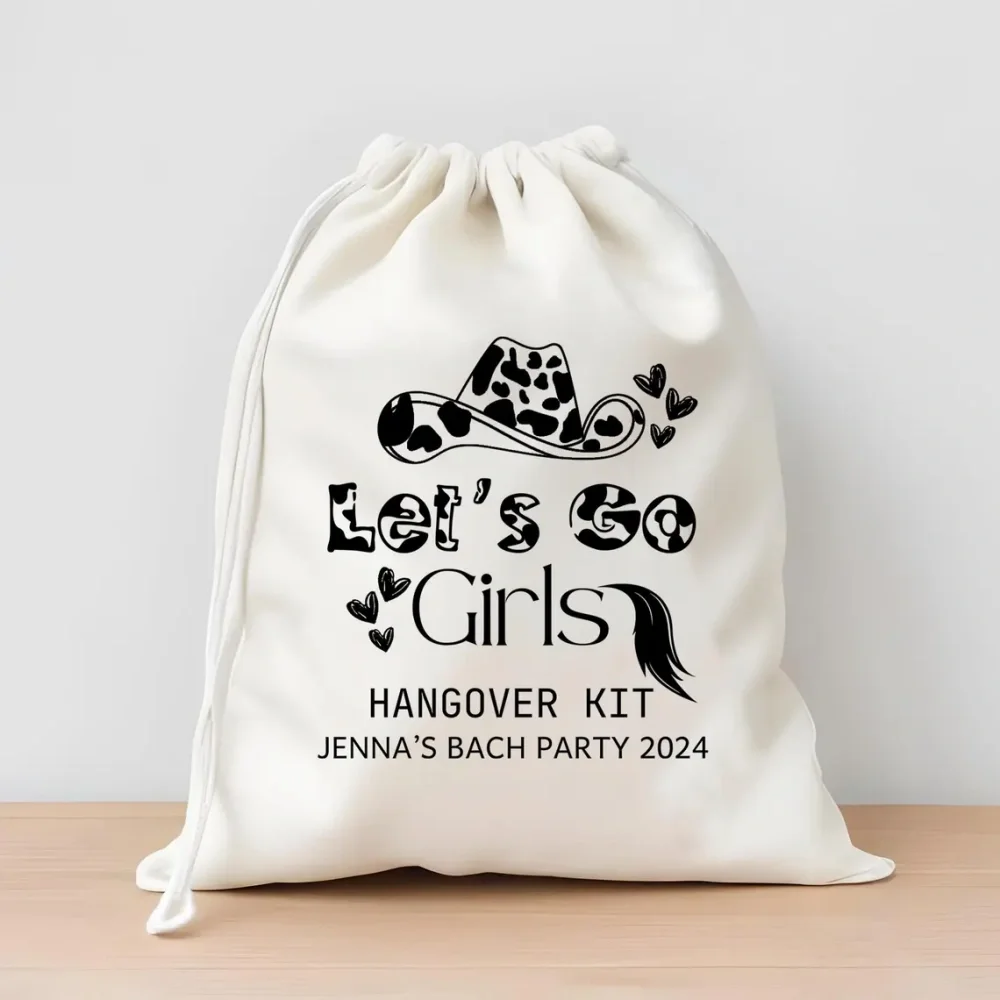 25Custom Let's Go Girls Favor Bags-Girls Trip Survival Kit-Vintage Nashville Hangover Kit-Weekend Bach Party Bags-Girls Weekend