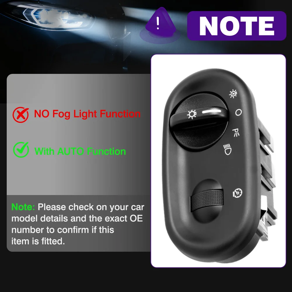 Imagen 3: Interruptor de control de faros con AUTO para Ford Expedition 2002-2006 Explorer 2003–2005 Mercury Mountaineer 2004–2005 2L1Z11654BAB
