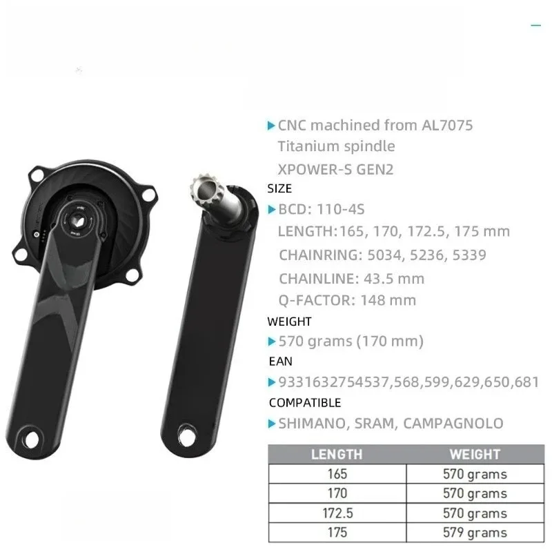 Bike Spider Spider-Based PowerMeter Passend für Shiman SRAM ROTOR RaceFce Eastn Kurbelkettenblatt 104BCD 110BCD