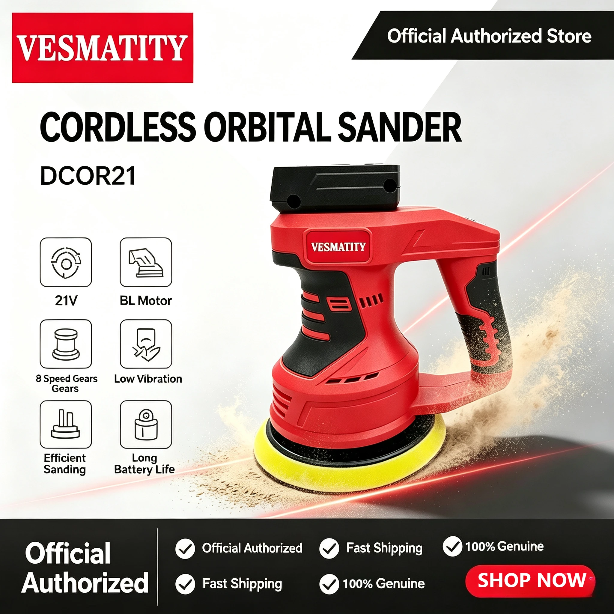 Electric Cordless Car Polisher 8 Gears Polishing Machine Waxing Sanding Sealing Power Tools  For 18V For Milwaukee Battery