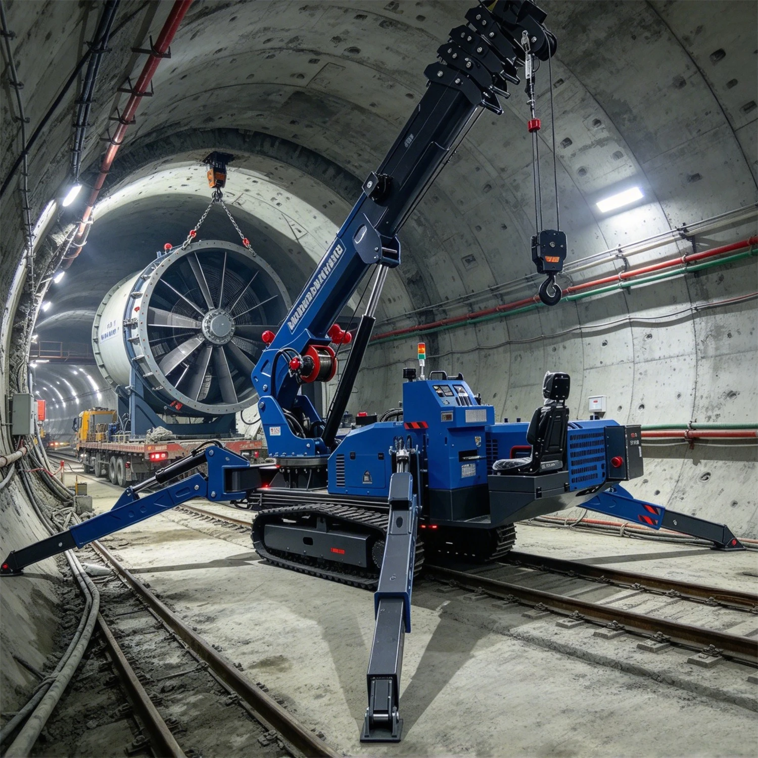 Hydraulic Micro Crane with Fly Jib Man Basket for Construction Spider Crawler Crane 360 Degree Rotation Mobile Spider Crane