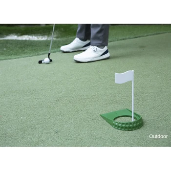 PGM-taza de Golf con agujero y bandera de plástico para interiores y exteriores, Ayuda de entrenamiento de práctica, Mini Putt de oficina, Putting de Golf