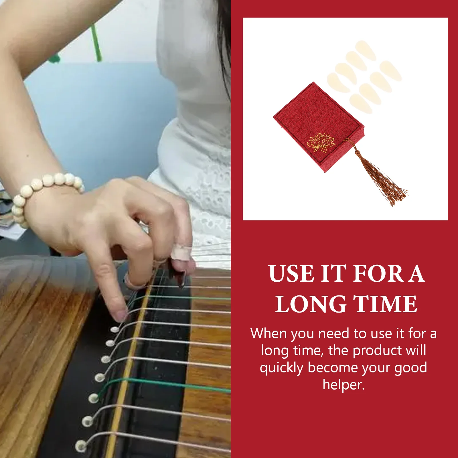 

Guzheng Nails Protect Patches Protective Fake Musical Instrument Finger Covers with Hole Guard Child