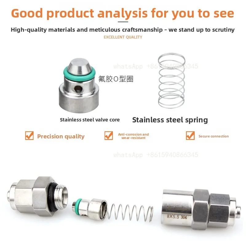 Quick twist one-way valve lock nut quick insert check valve plug hose check valve 6 8 10 12mm
