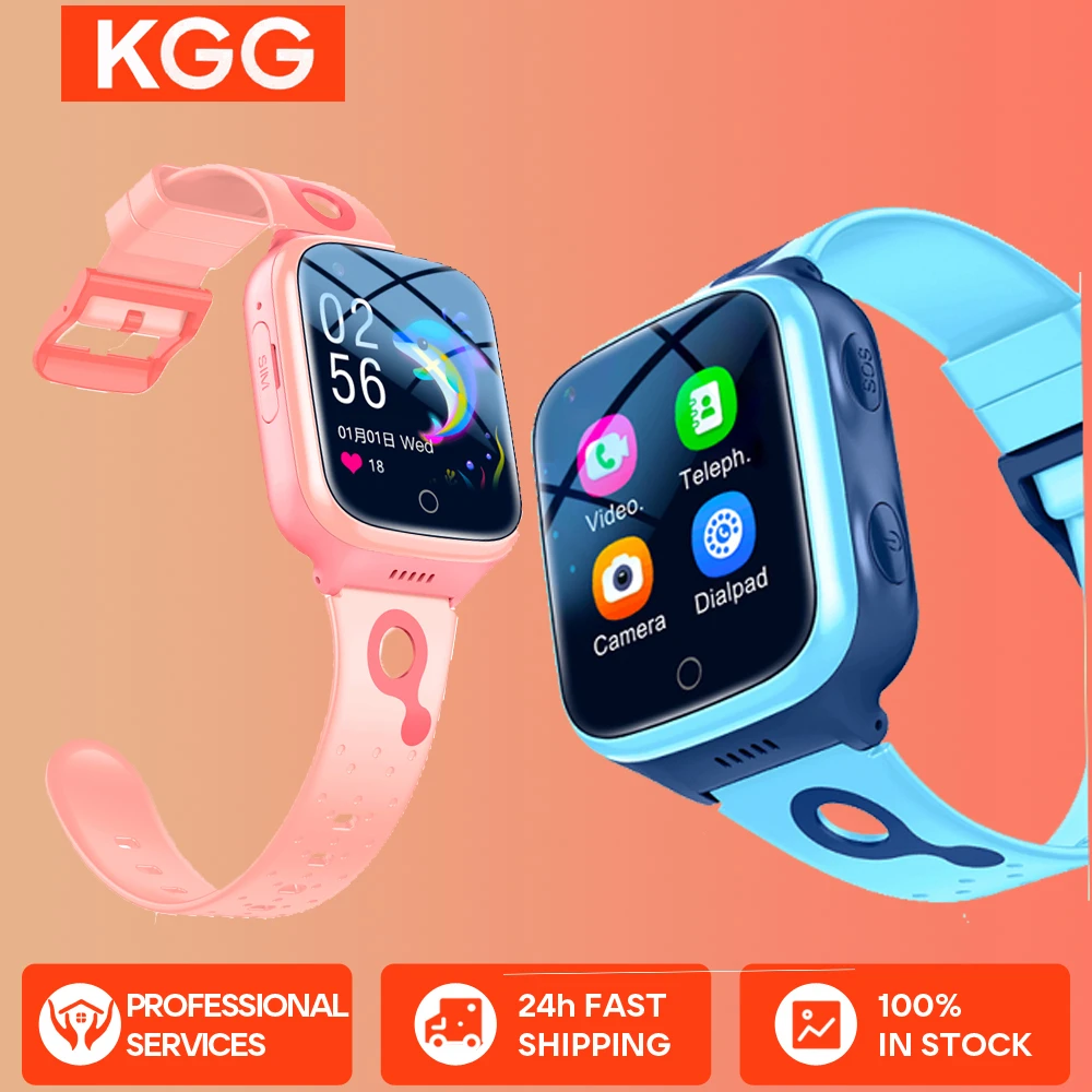 KGG 4G Kids Watch with 1000Mah Battery Video Call Phone Watch GPS Location SOS Call Back Monitor Smart Watch Children Gifts.