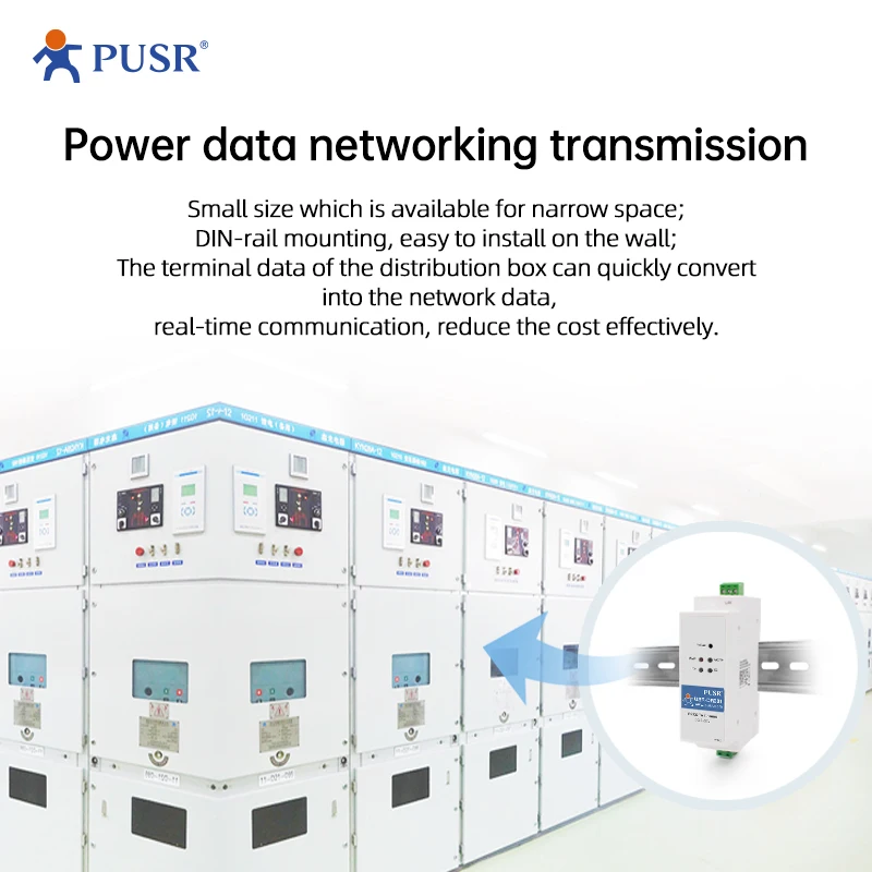 PUSR DIN-RAIL RS485 Ke Konverter Ethernet Modbus Ke Ethernet Modbus Gateway Server Perangkat Seri USR-DR302