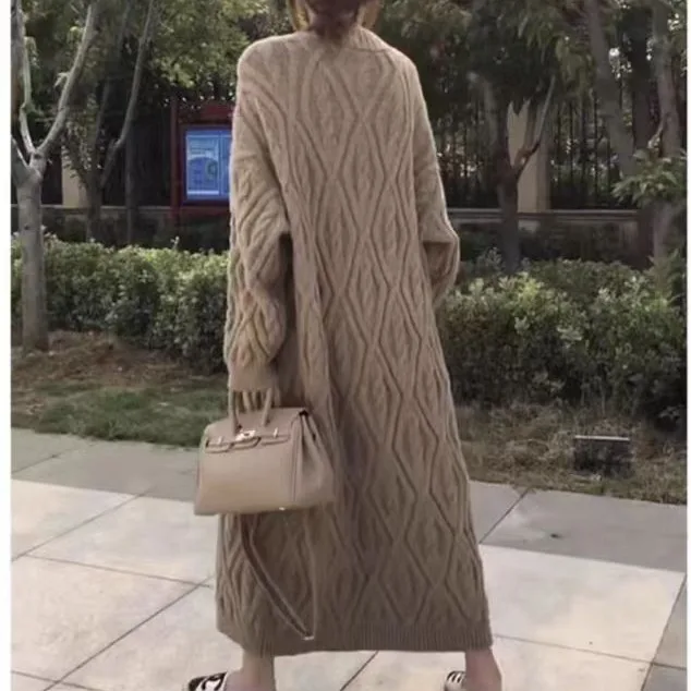 여성용 롱 가디건 2025년 신상 한국 스타일 아름다운 올매치 심플 인스 시크 루즈핏 가을 여성 핫세일 니트 스웨터