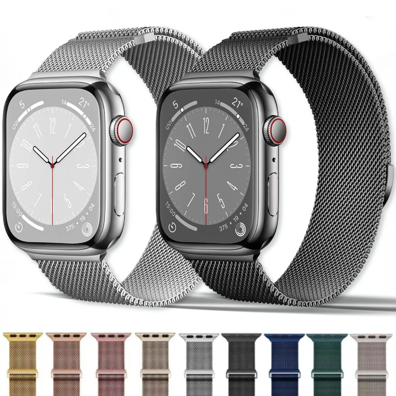 Metal Milanese strap For Apple watch 10 46mm 42mm Ultra 49mm 9 8 7 45mm 41mm Breathable wristband For iwatch 6 5 4 SE 44mm 40mm