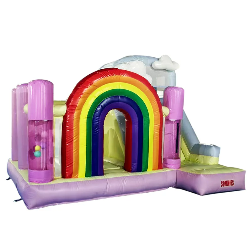 رخيصة جديدة نفخ كذاب لعبة الشريحة قوس قزح نفخ الكرة العائمة ترتد البيت