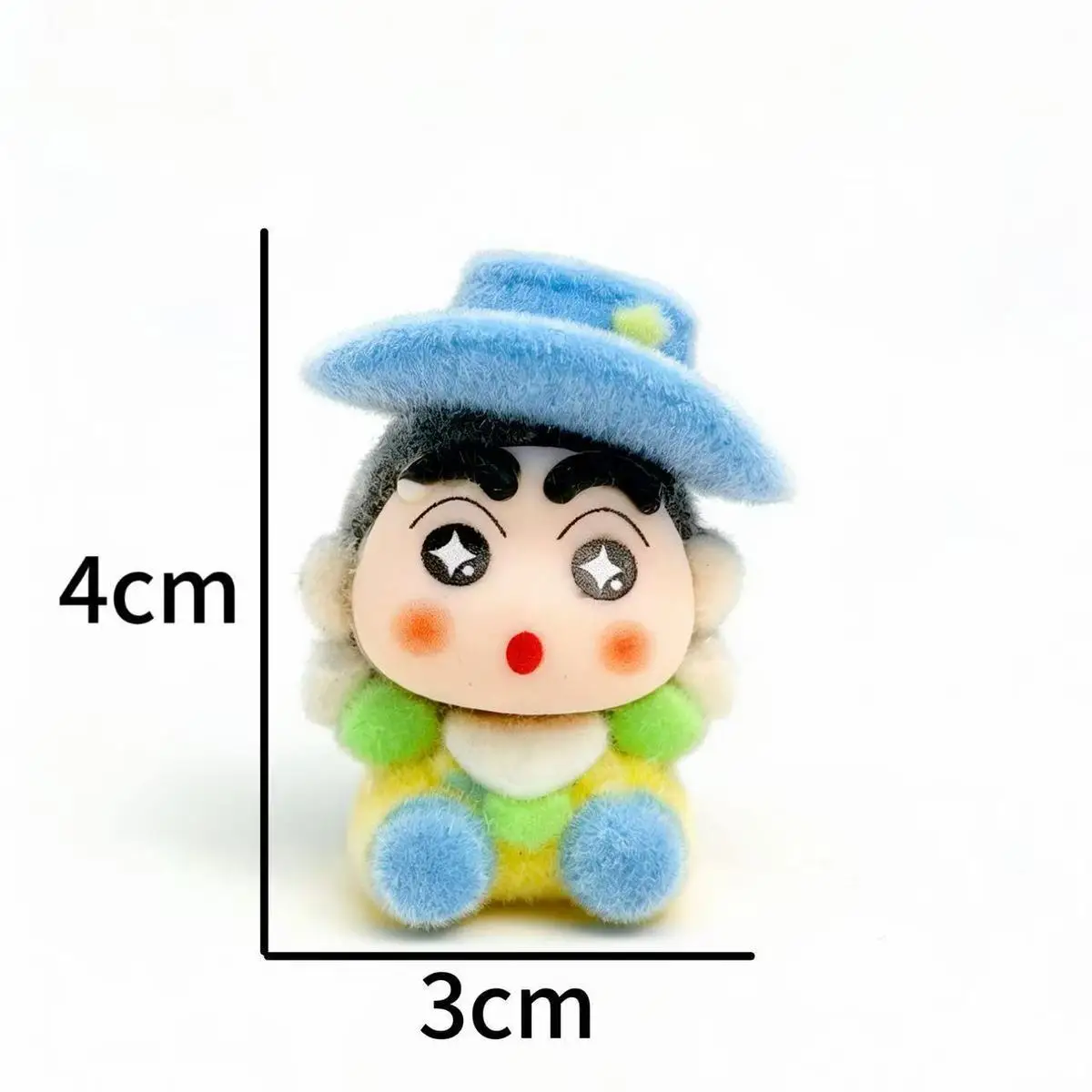 New Flocked Denim Shin Chan Series mini Figurine desktop Ornament Crayon Shin Chan Trendy Toy Car Dashboard Decor view 3