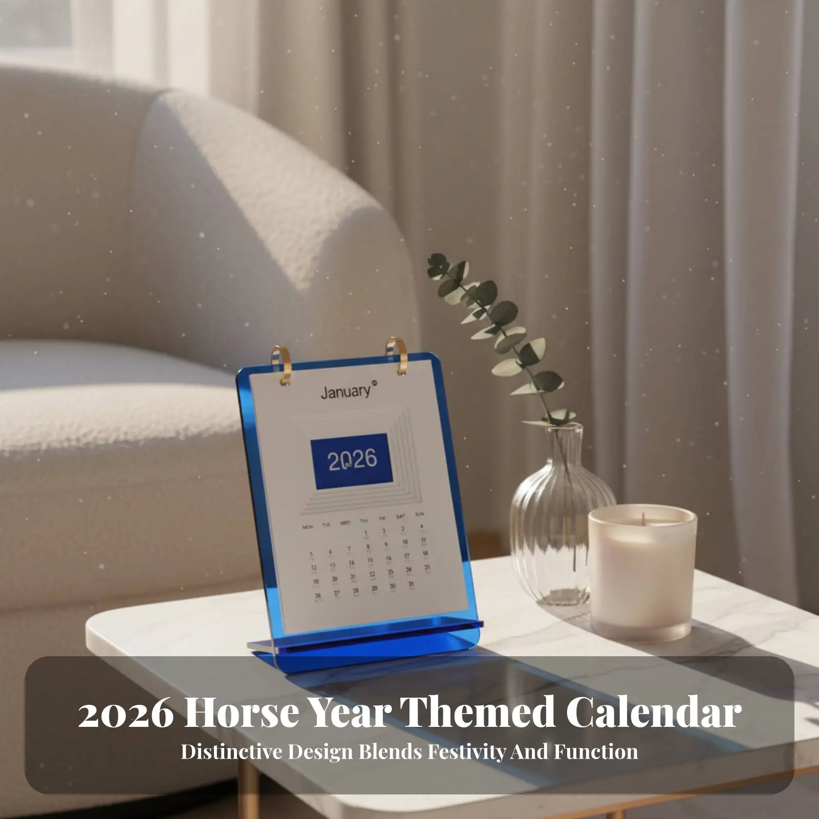 

Акриловый настольный календарь на 2026 год, Год Лошади, персонализированный дизайн, сборка своими руками, современный офисный подарок