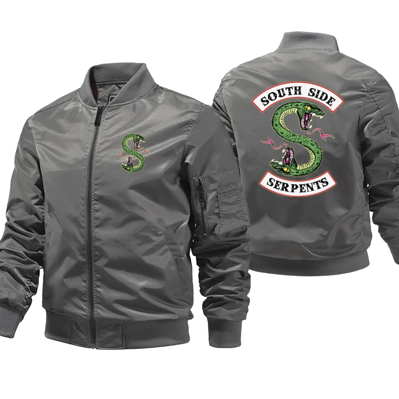 Riverdale South Side Serpents Jacket Men TV Show mens bomber jackets streetwear hombre Winter Coats 5XL Male Windbreak Jackets