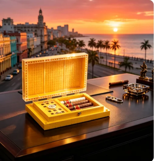 2026 NEW MOC Brand Cigar Box And Cigarette Model Kit Building Blocks Bricks Collectible Display Ornament Festival Party Gifts