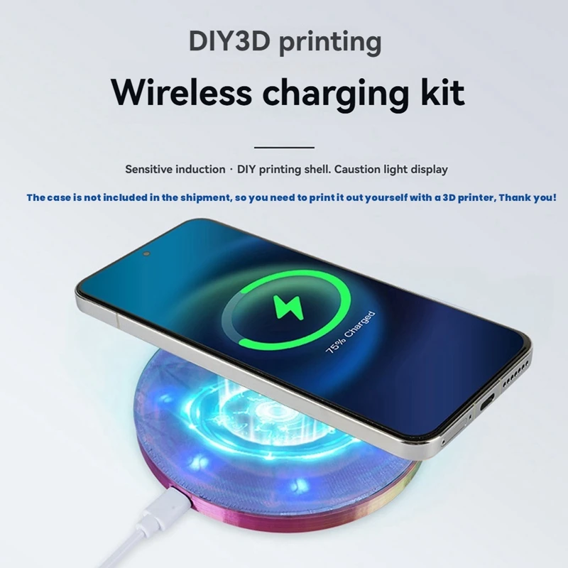 DIY 3D-печать комплект беспроводного зарядного устройства беспроводной модуль питания 5 Вт 10 Вт высокая мощность для 3D-печати DIY беспроводное зарядное устройство