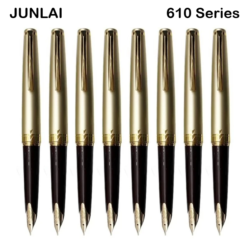 WingSung /Junlai 610 Pocket Black/Red Fountain Pen 12K Gold Pen Nail EF/F/M PK Majohn B32 Jinhao 59 School Supplies Stationery